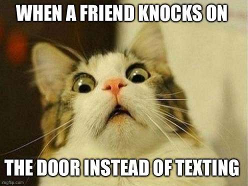 Knocks-instead-of-texting.