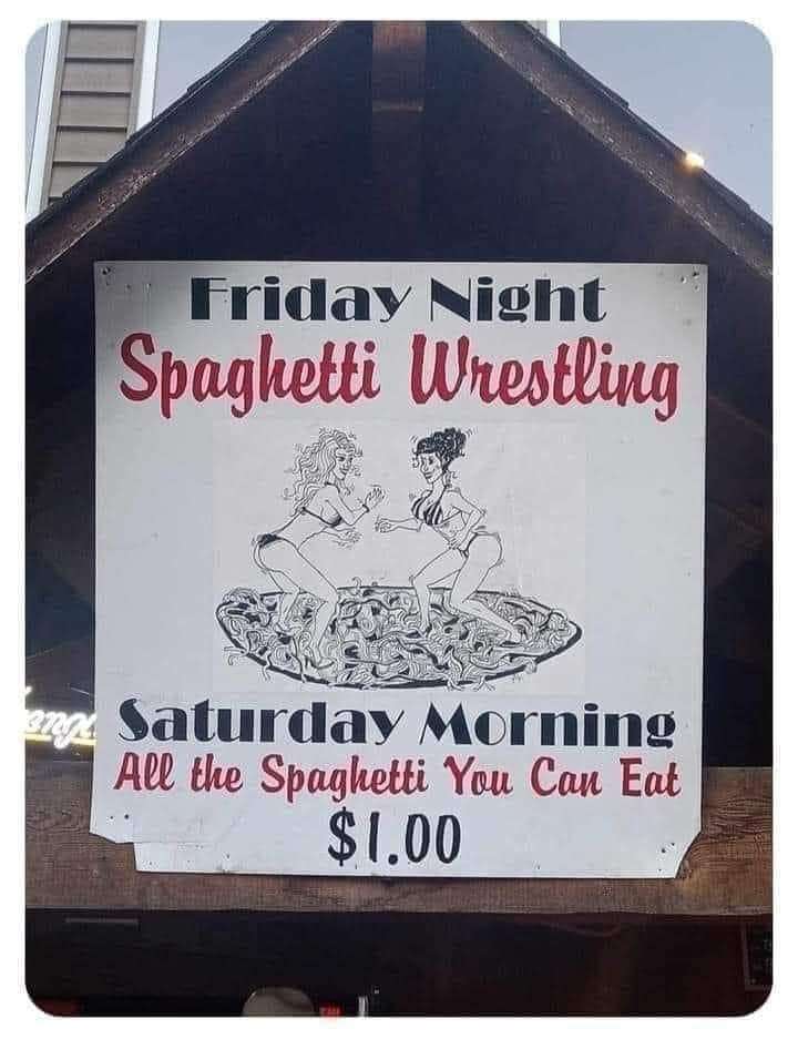 spaghetti wrestling.