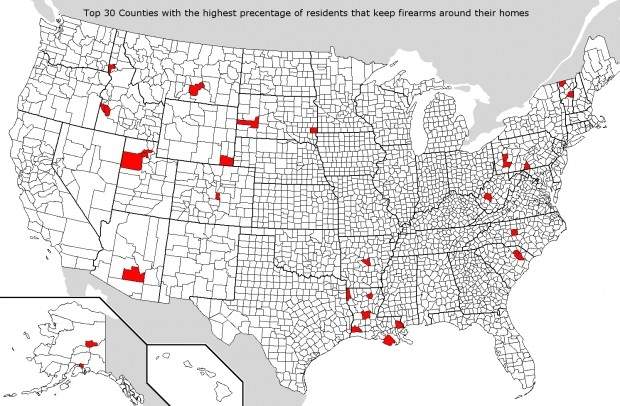 The most heavily armed counties in USA are in the American Redoubt.