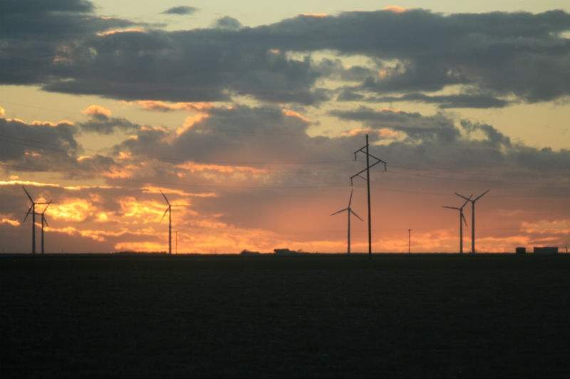 windfarm sunset.