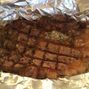 Ribeye with butter sauce