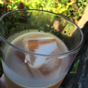 Iced milk tea on the porch