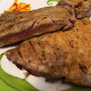 Grilled ahi steaks