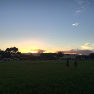 Soccer sunset