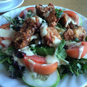 Korean chicken salad with sesame dressing