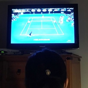Finishing daddy daughter date night by watching the Australian Open Men's Final together.