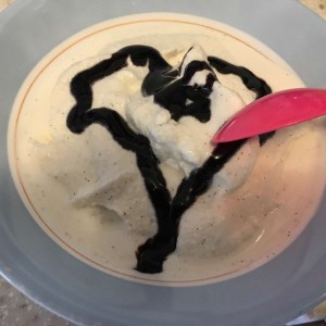 I made Valentine's vanilla bean ice cream.