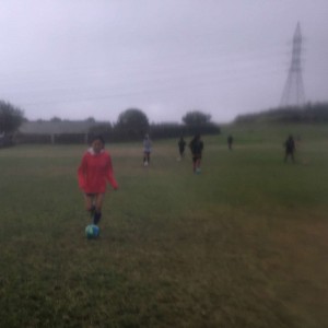 Wet, cold, blustery and blurry soccer practice