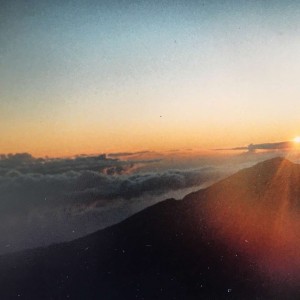 Sunrise on the summit of Mount Haleakala.