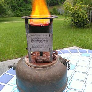 521 military burner with fire