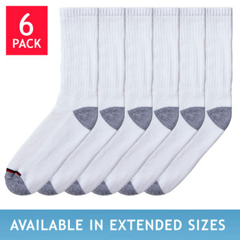 6 PACK COSTCO HEAD POWER CUSHIONED SOCKS ( SIZE 12+ ) WHITE MEN'S